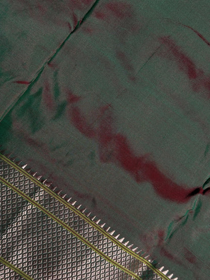 Cross Greenish Brown Kalanjali Pure Silk Paithani Saree