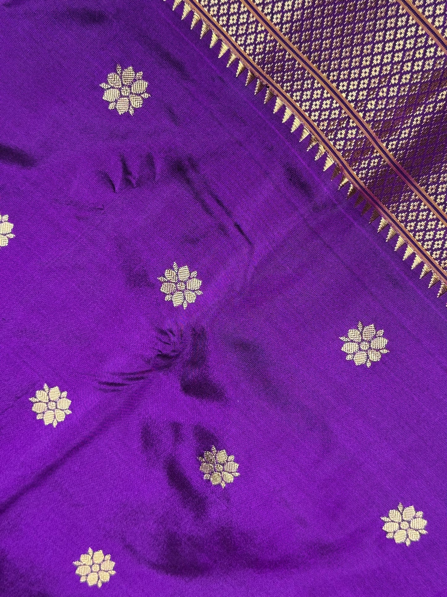 Purple Kalanjali Pure Silk Paithani Saree