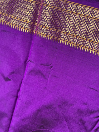 Purple Kalanjali Pure Silk Paithani Saree