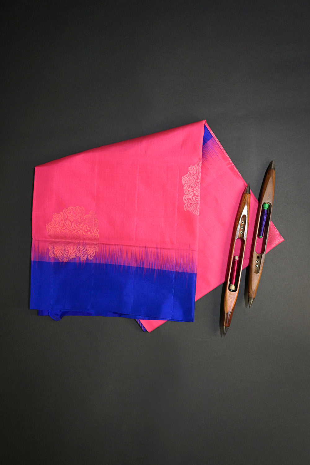 Soft Silk Plain Contrast Satin Border With Jari Motifs