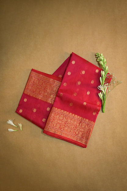 Chanderi Woven Jari Motifs With Self Matching