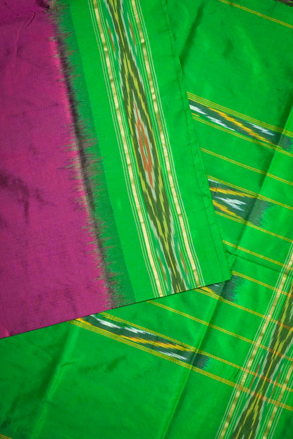 Ikkat Patola Tie And Dye Weave With Green Contrast