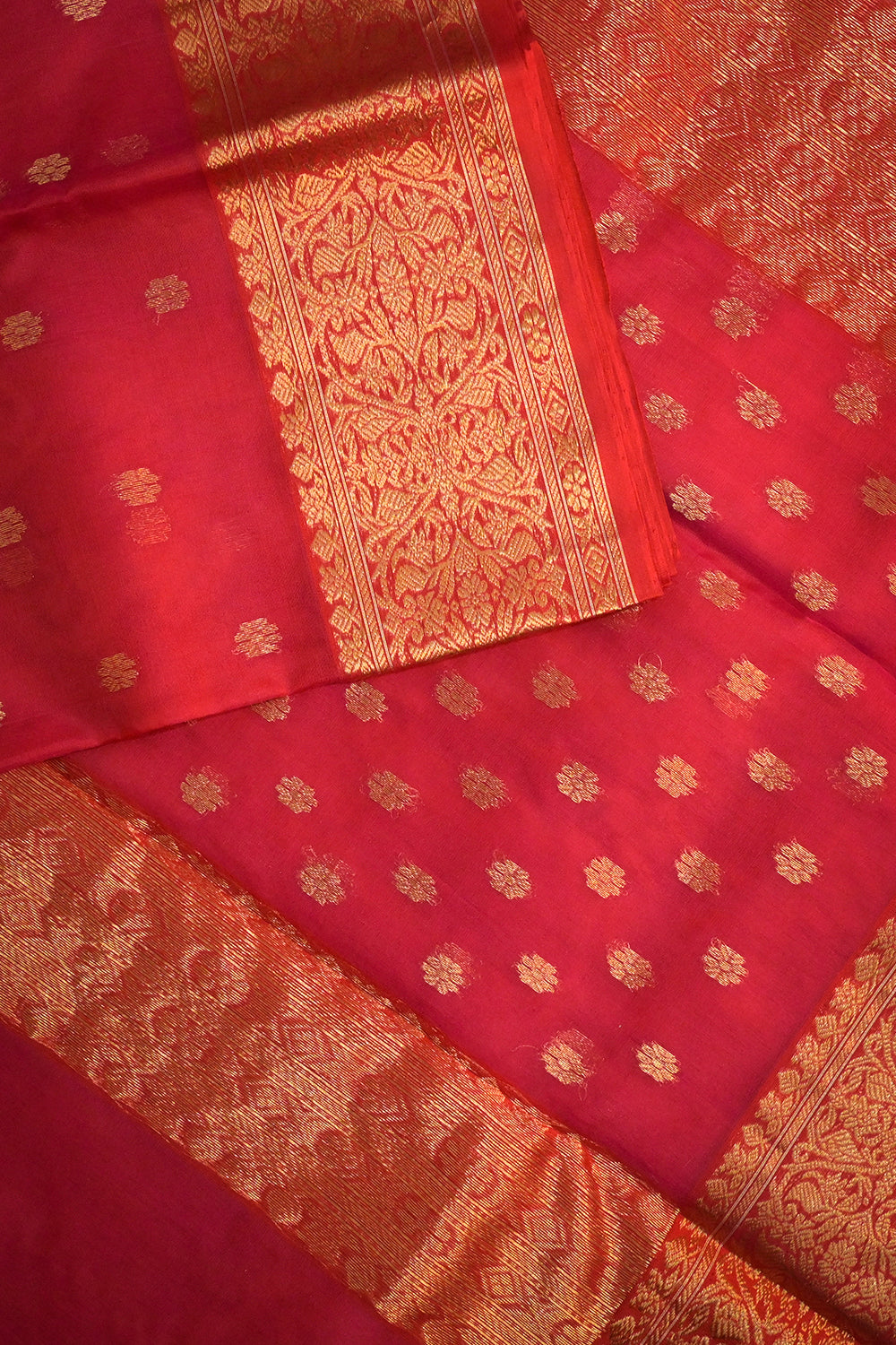 Chanderi Woven Jari Motifs With Self Matching