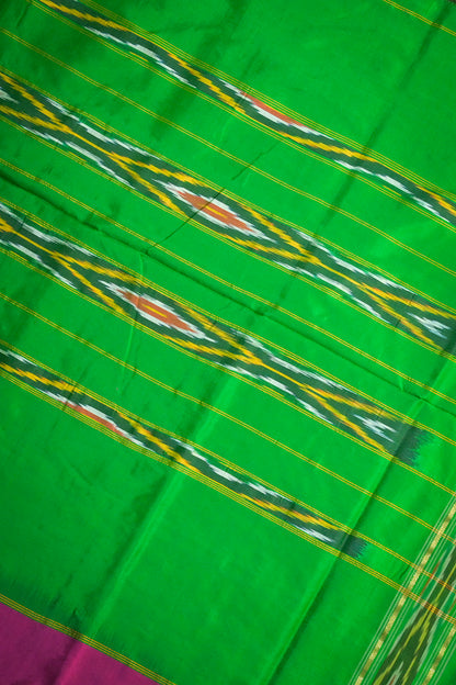 Ikkat Patola Tie And Dye Weave With Green Contrast