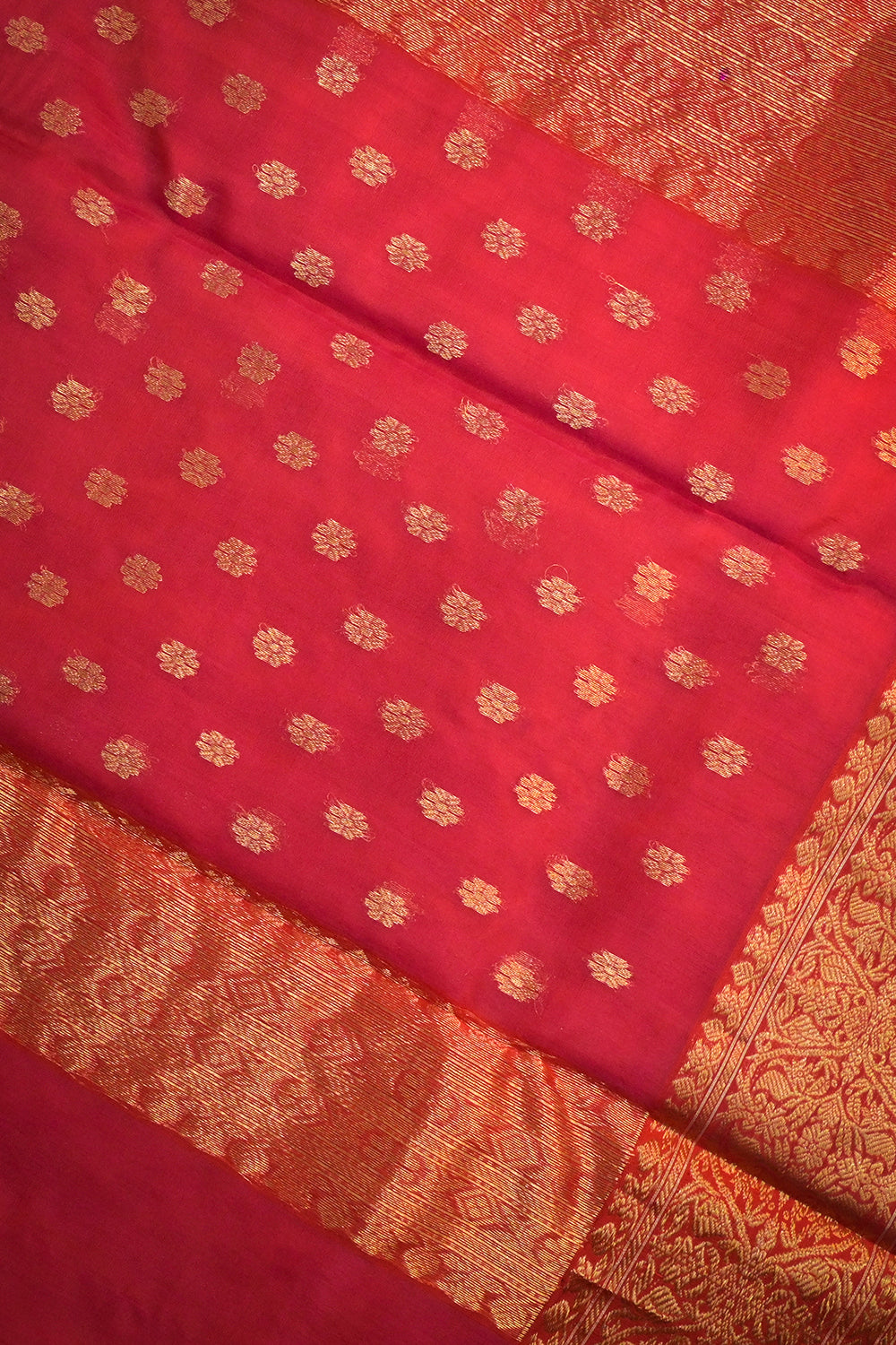 Chanderi Woven Jari Motifs With Self Matching