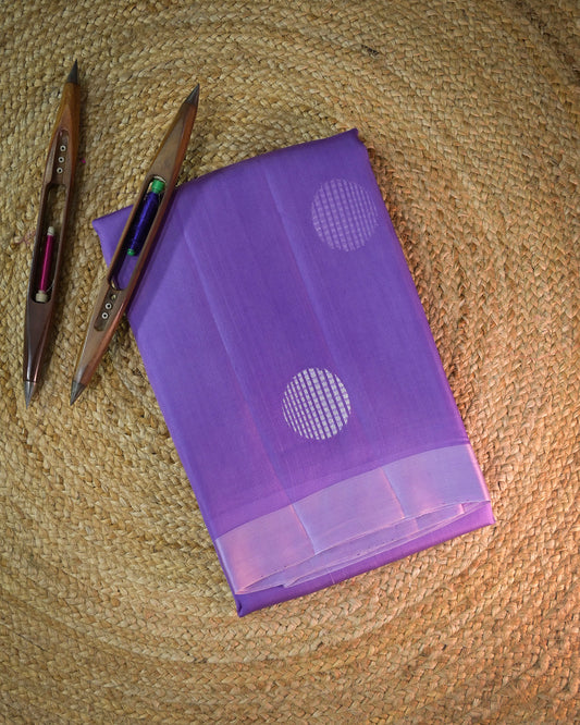 Lavender Purple Kora Silk Saree