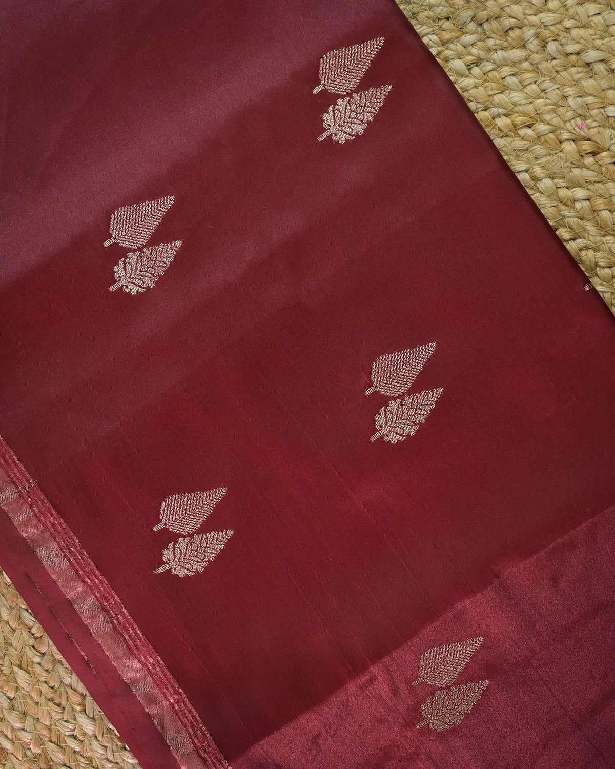Maroon Semi Silk Gajji Silk