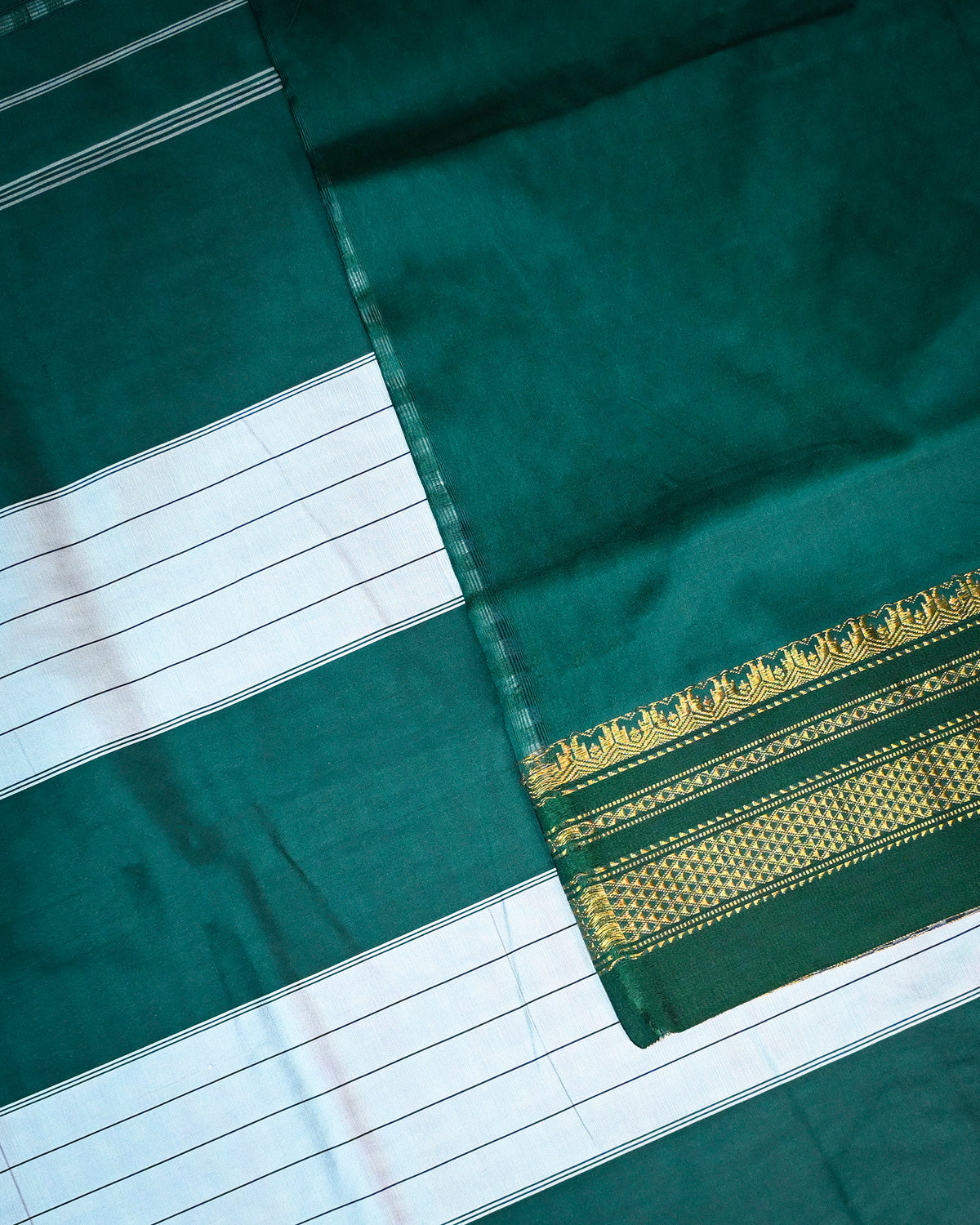 Indigo blue Illkal Cotton Saree with Tam Tam Checks