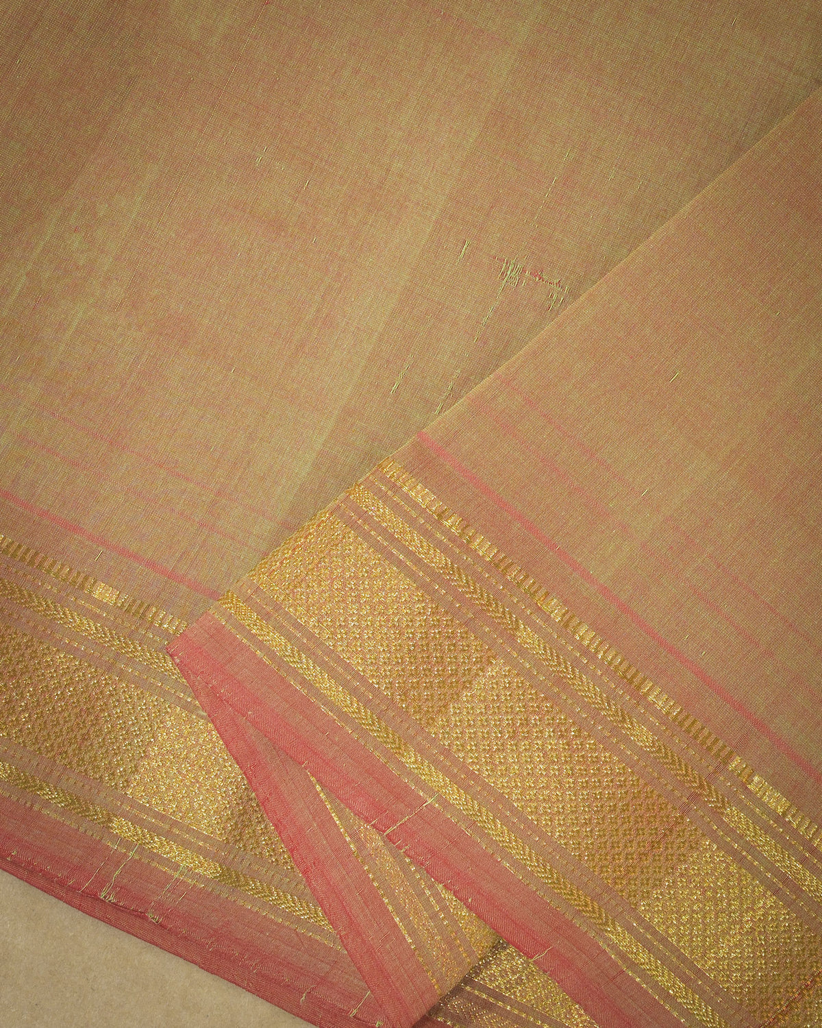 Anjeeri green Handloom Cotton Paithani Saree with Heavy Zari Pallu