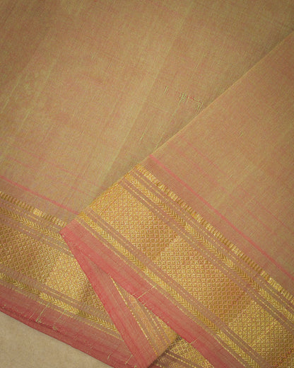 Anjeeri green Handloom Cotton Paithani Saree with Heavy Zari Pallu