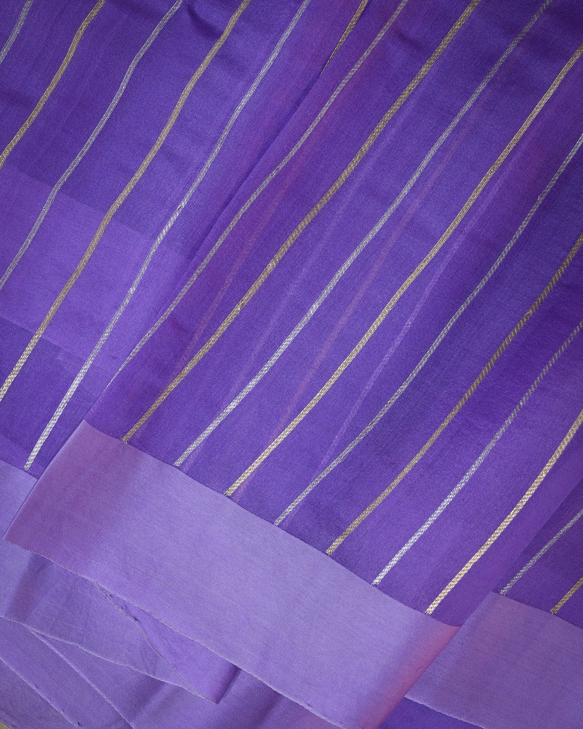 Lavender Purple Kora Silk Saree