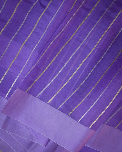Lavender Purple Kora Silk Saree
