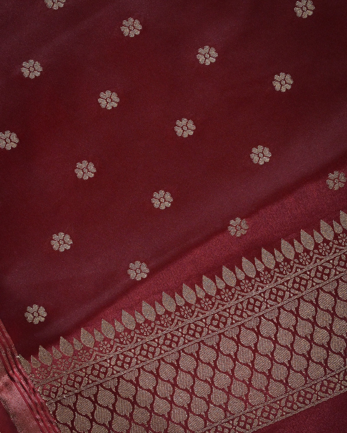 Maroon Semi Silk Gajji Silk