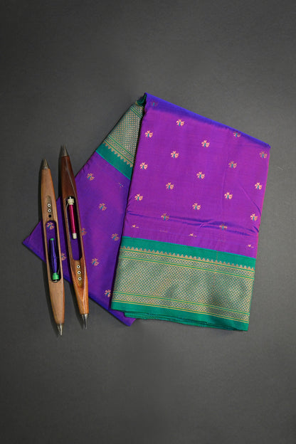 Semi Silk Woven Contrast Maharani Paithani