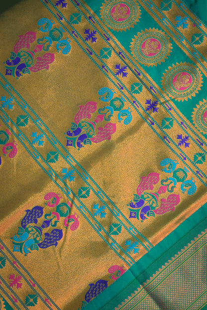 Semi Silk Woven Contrast Maharani Paithani