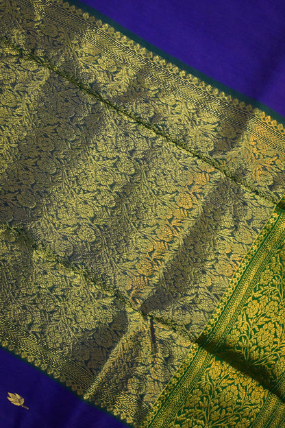 Chanderi Woven Jari Motifs With Green Contrast