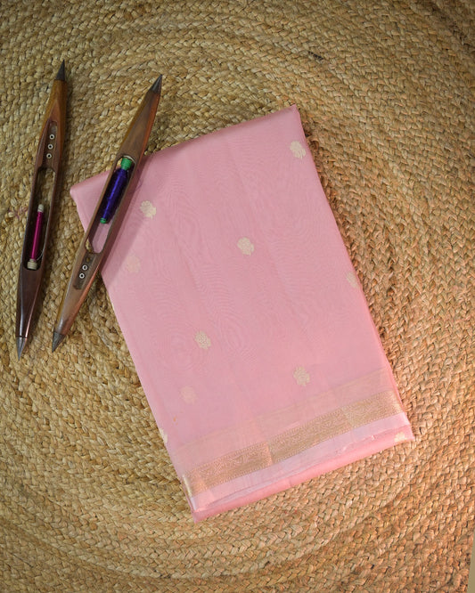 Baby Pink Kora Silk Saree