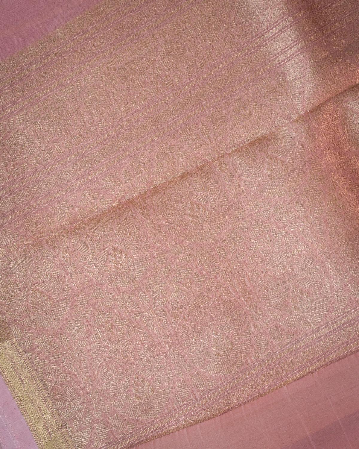 Baby Pink Kora Silk Saree