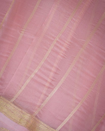 Baby Pink Kora Silk Saree