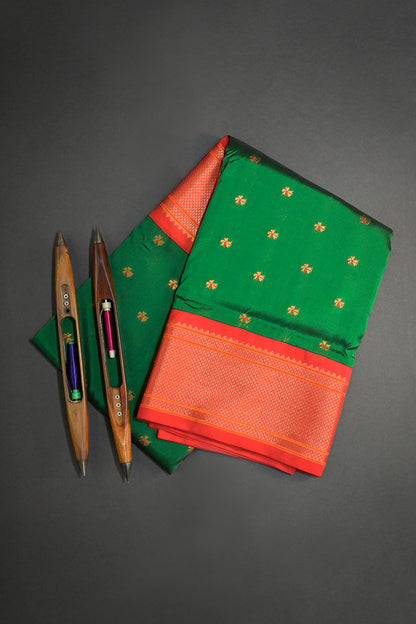 Semi Silk Woven Contrast Maharani Paithani