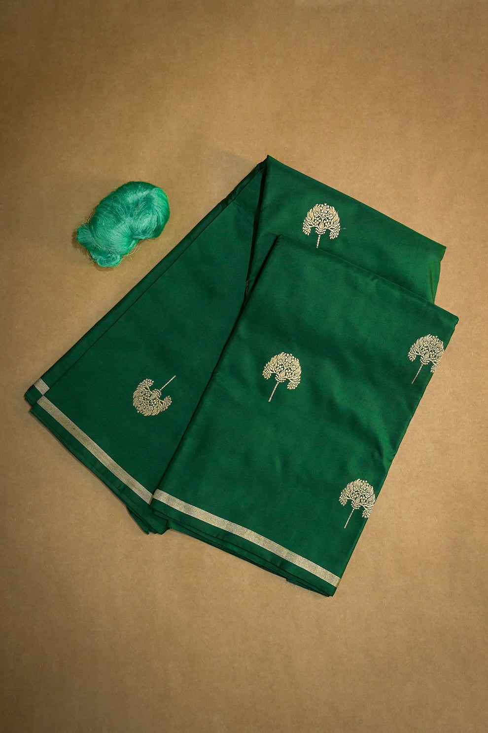 Banarasi And Satin Mashroo Silk With Woven Banyan Tree Jari Motifs