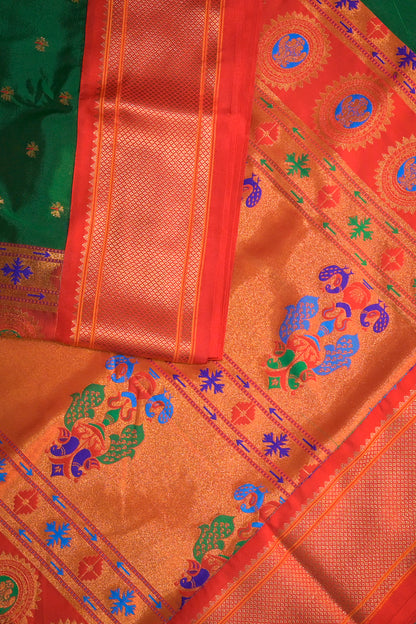 Semi Silk Woven Contrast Maharani Paithani