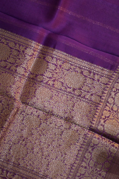 Organza Woven Antique Jari Motifs With Self Matching