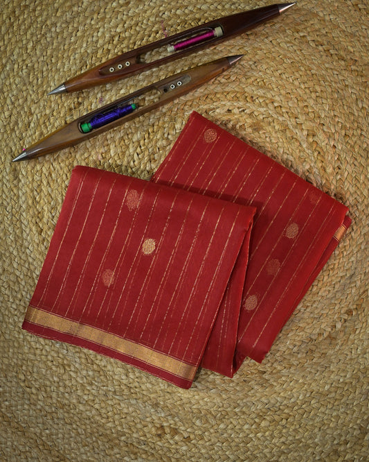 Red Silk Chanderi Saree