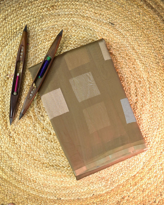 Beige Kora Silk Saree
