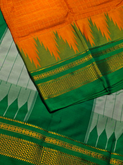 Kolhapuri Illkal Cotton Chex Saree