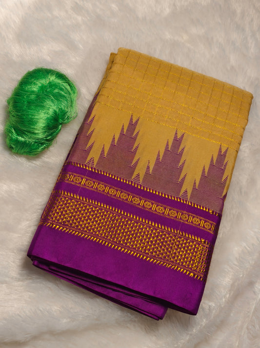 Kolhapuri Illkal Cotton Chex Saree