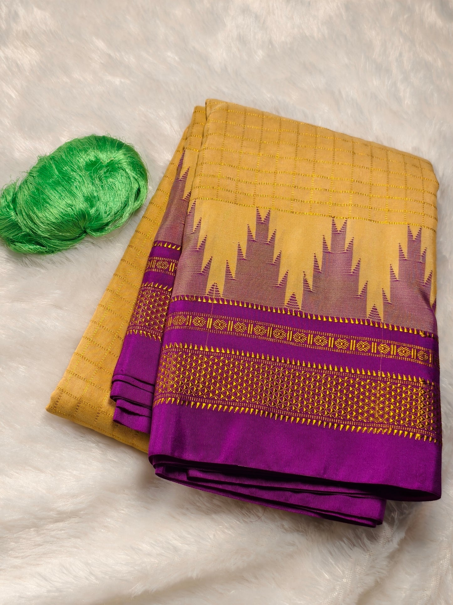 Kolhapuri Illkal Cotton Chex Saree