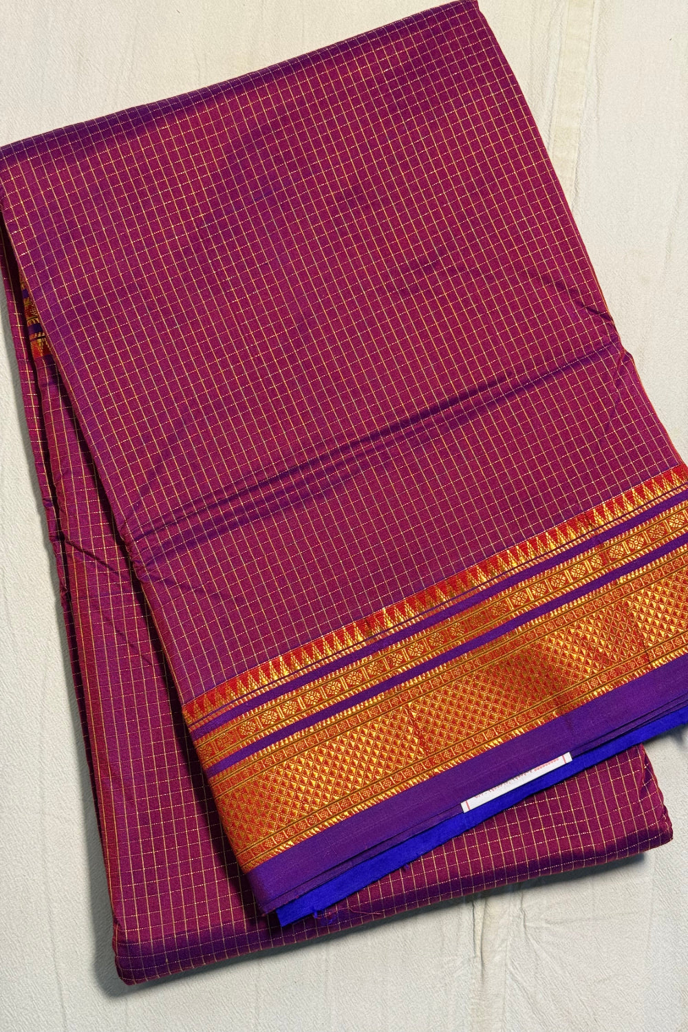 Kolhapuri Illkal chex cotton silk
