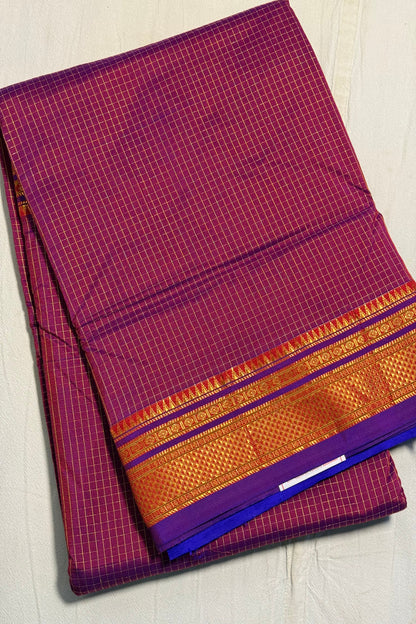Kolhapuri Illkal chex cotton silk