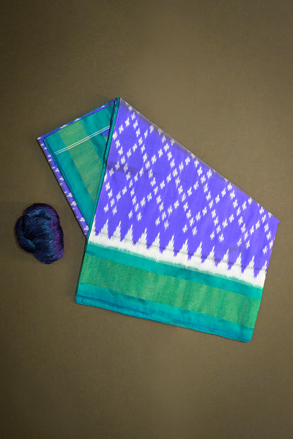 Ikkat Patola Tie And Dye Weave With Blue Contrast