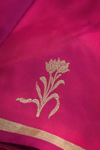 Banarasi And Satin Mashroo Silk With Woven Flower Jari Motifs