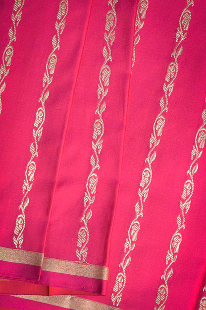 Banarasi And Satin Mashroo Silk With Woven Flower Jari Motifs