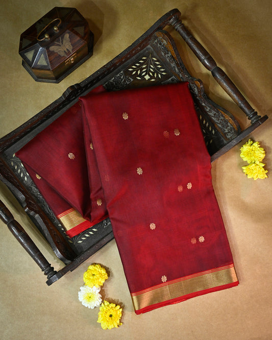 Maroon Chanderi Silk Saree -Elegant Tradition
