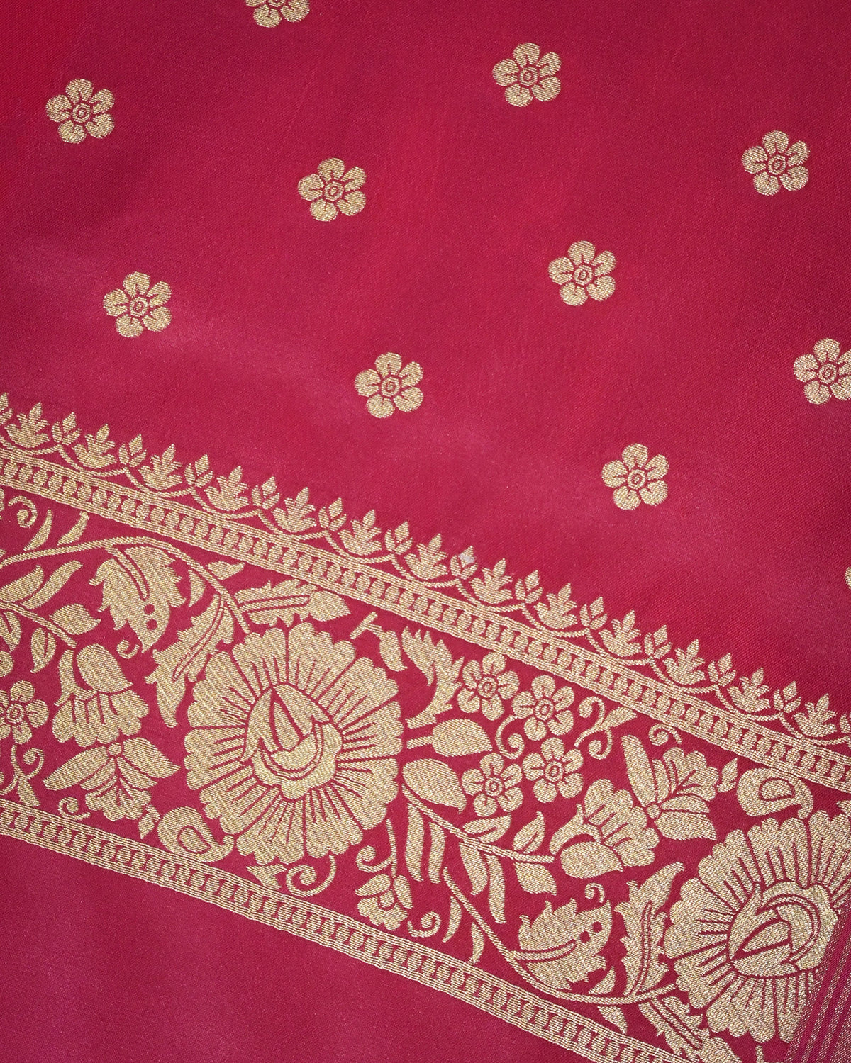 Hot pink Semi Silk Gajji Silk