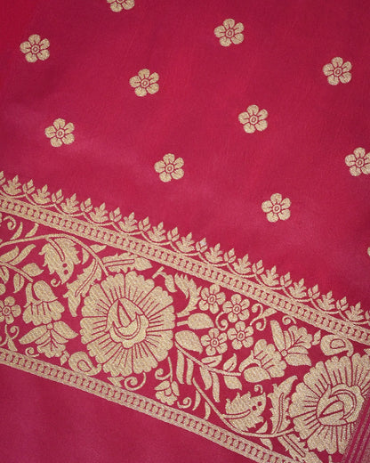 Hot pink Semi Silk Gajji Silk