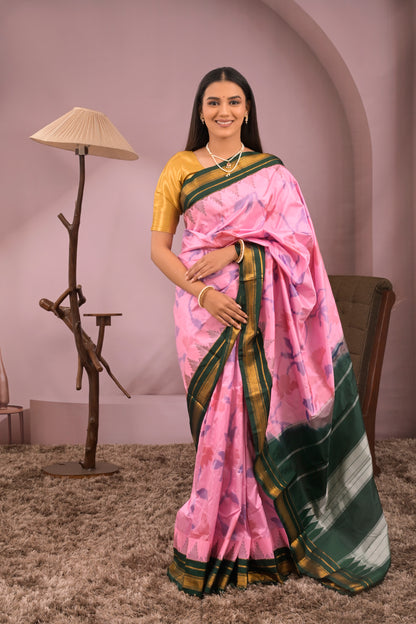 Kolhapuri Ilkal Woven Tie and Dye Ikkat