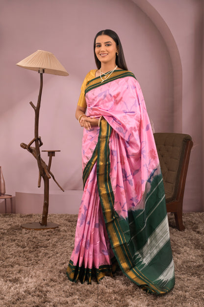 Kolhapuri Ilkal Woven Tie and Dye Ikkat