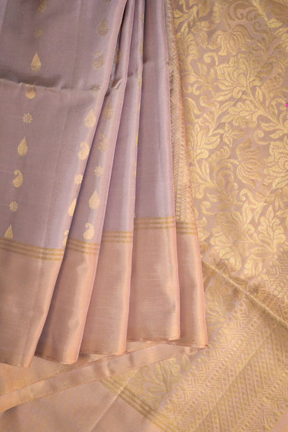 Soft Silk Lining Jari Motifs With Gold Contrast