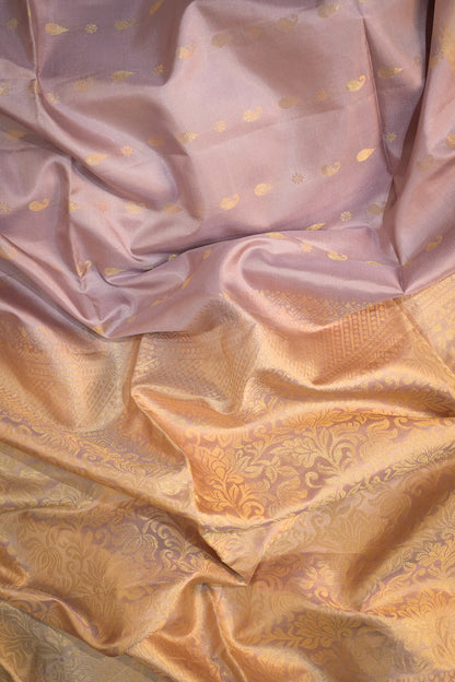 Soft Silk Lining Jari Motifs With Gold Contrast