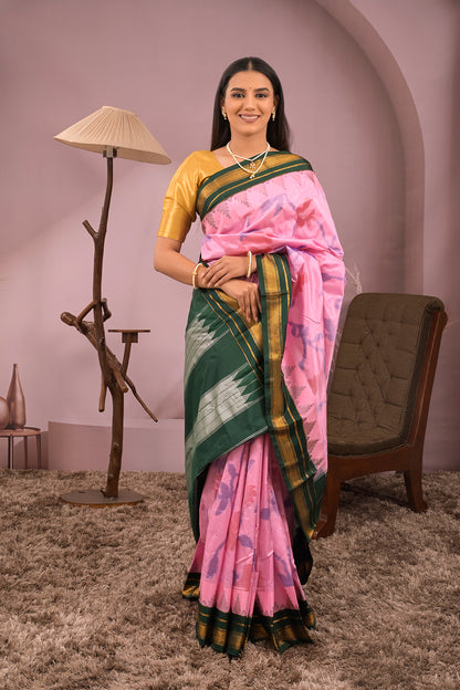 Kolhapuri Ilkal Woven Tie and Dye Ikkat