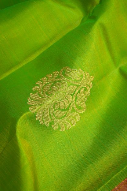 Soft Silk Woven Jari Motifs With Chex Multicoloured Border