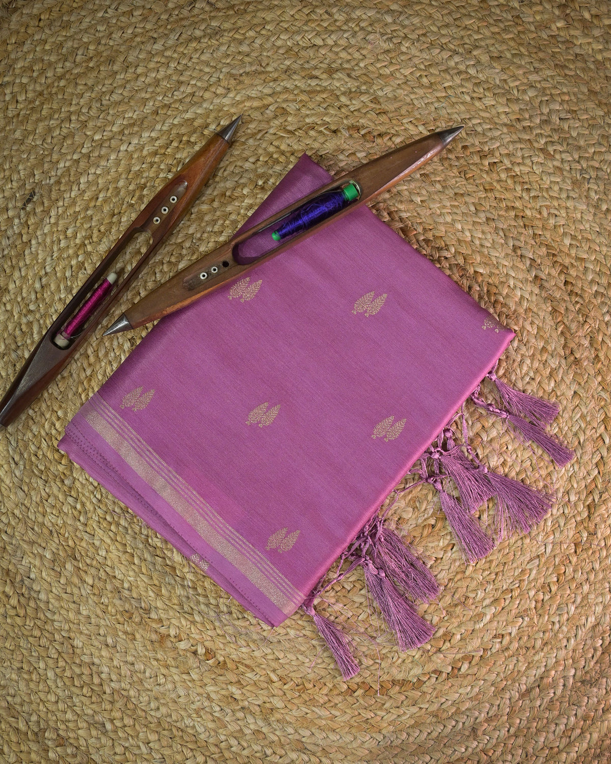 Lavender Semi Silk Gajji Silk