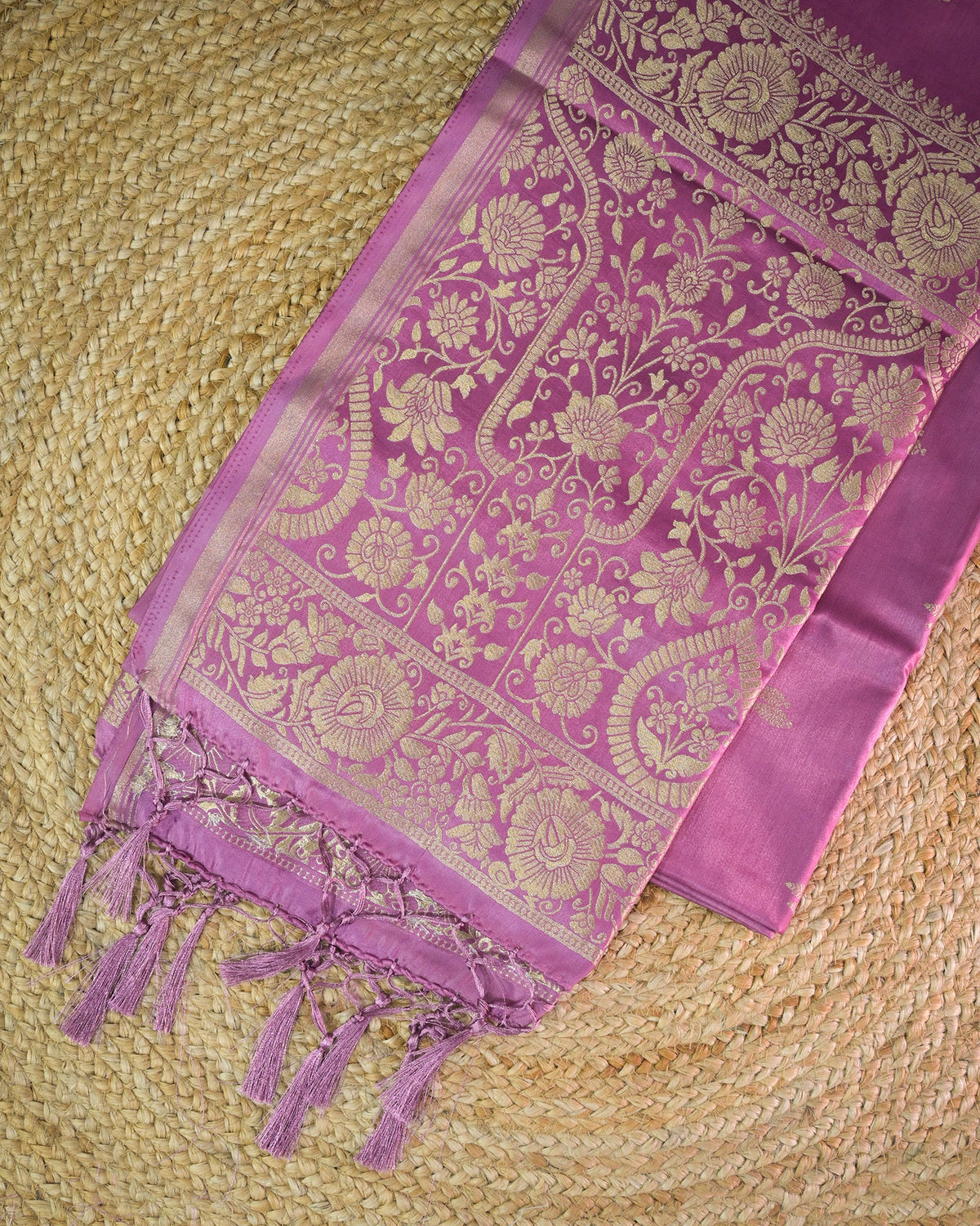 Lavender Semi Silk Gajji Silk