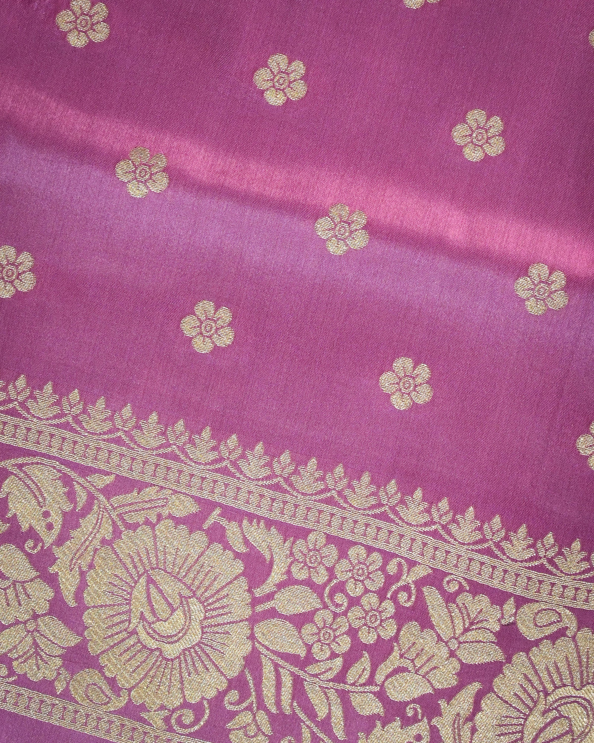 Lavender Semi Silk Gajji Silk