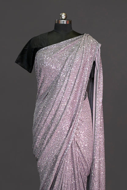 Pure Georgette Sequinned Saree
